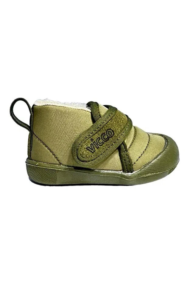 Детские ботинки для девочек на липучке Vicco, Khaki — фото 2