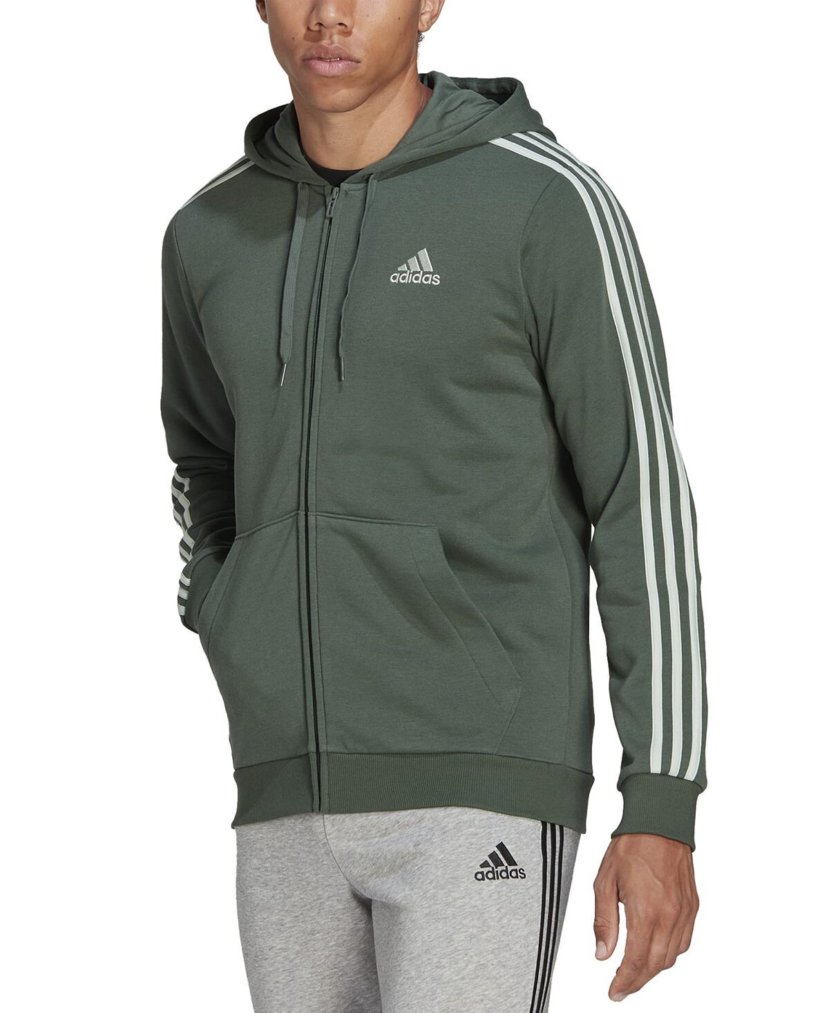 

Мужская толстовка Adidas Essentials Full-Zip, темно-зеленый