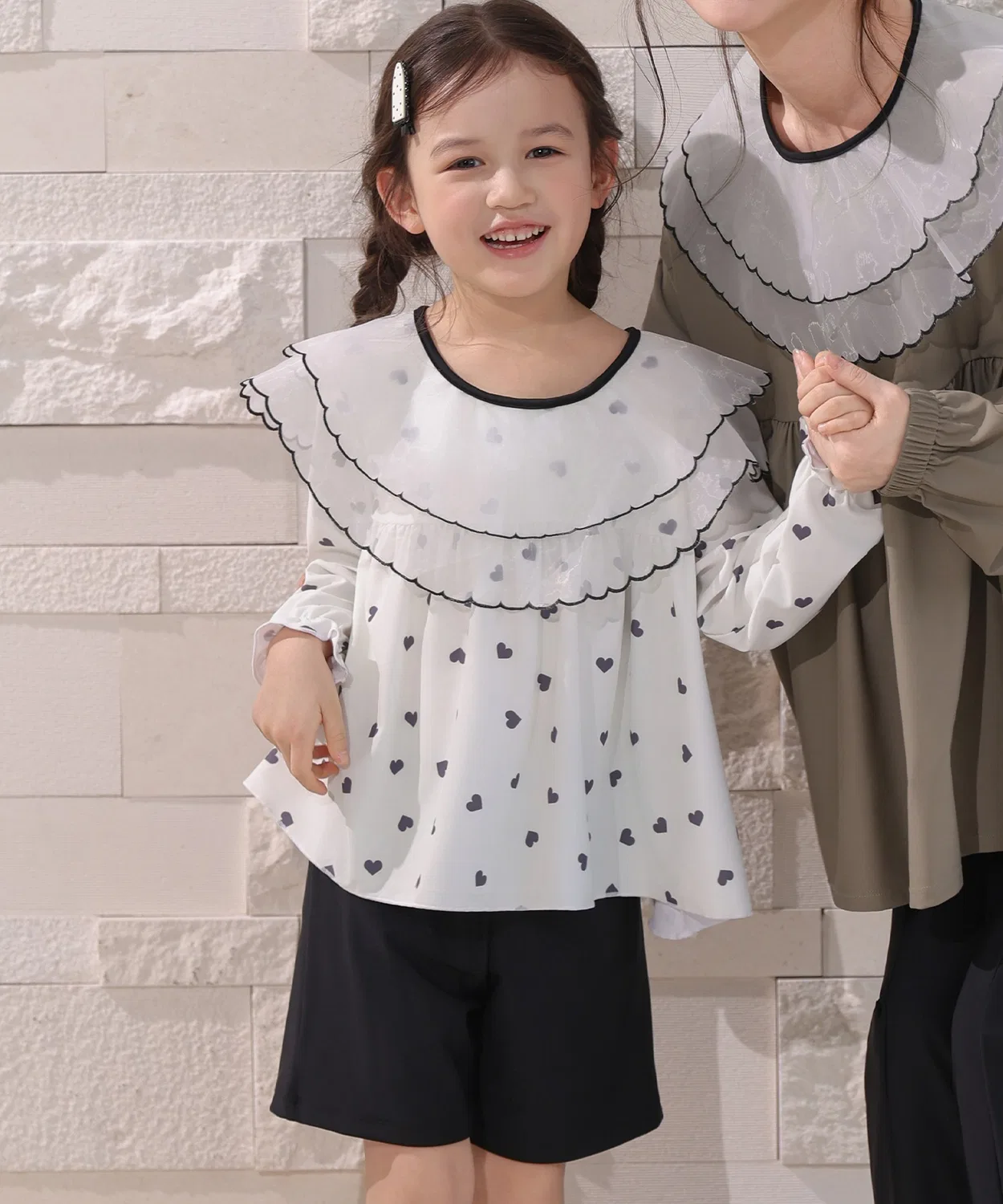 Детский комплект для девочек с длинным рукавомTeddyShop, Black/White — фото 4