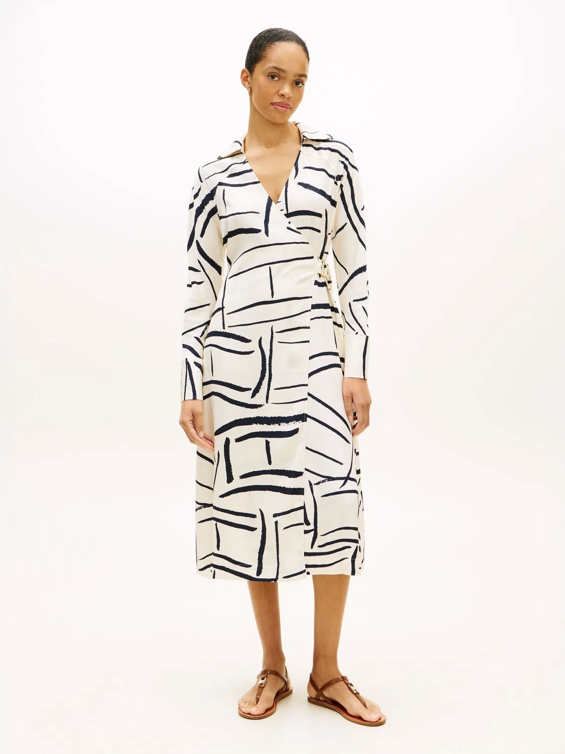 Платье миди запашное Relaxed Wrap Tommy Hilfiger, белый
