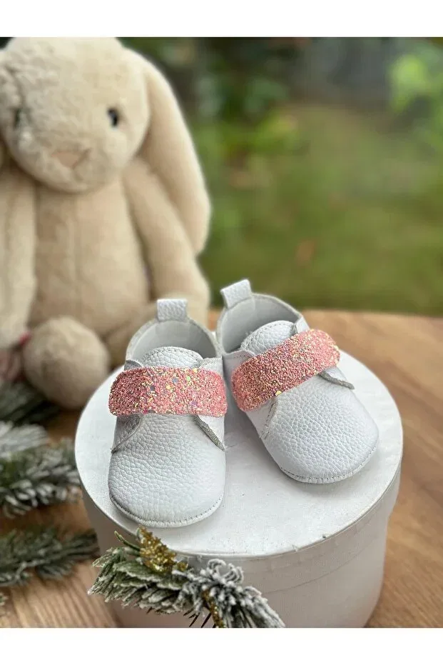 Детские кожаные ботинки для новорожденных на шнуровке Li Puna, White — фото 3