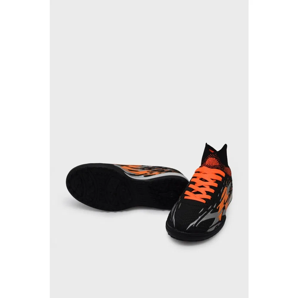 Детские футбольные бутсы для мальчиков с носком для мини-футбола Black Orange Mp-1700 Mp — фото 4