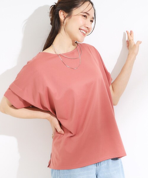 

Топ, свободный крой, со складками на плечах, светоотражающий, с УФ-защитой, влагоотводящий, быстросохнущий SHOO・LA・RUE, оранжевый