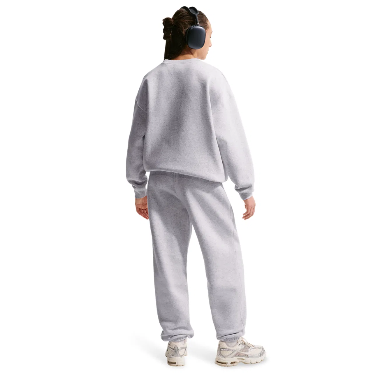 Детские спортивные штаны Nike Studio Fleece, White/Birch Heather/White — фото 4