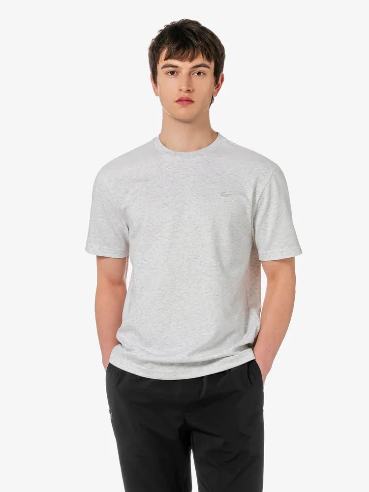Футболка с коротким рукавом Lacoste, универсальный дизайн, серый
