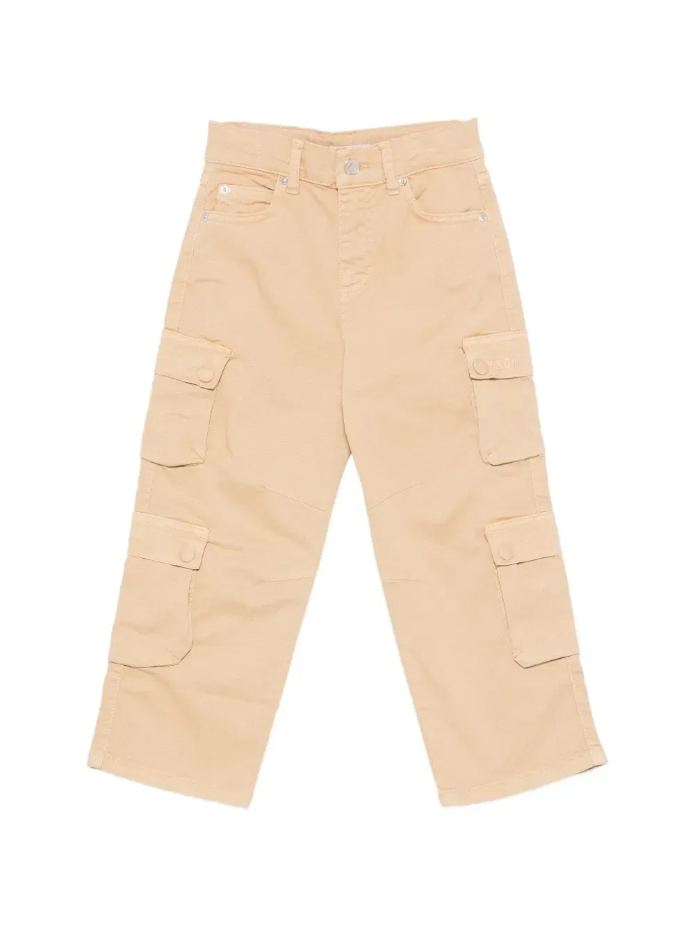 Брюки-карго с вышитым логотипом Msgm Kids, бежевый