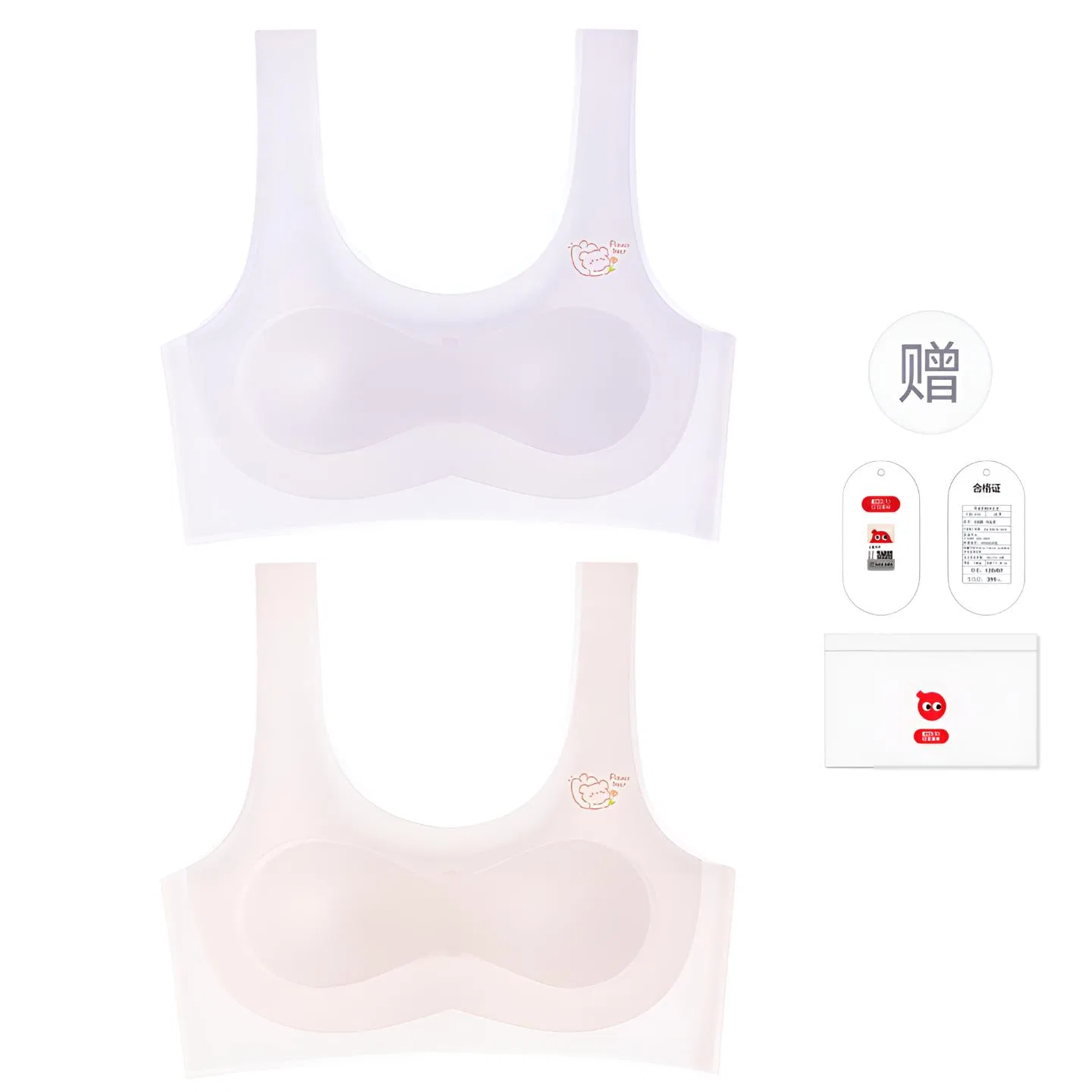 Детский топ для девочек без швов Red bean, Light Pink-Light Purple