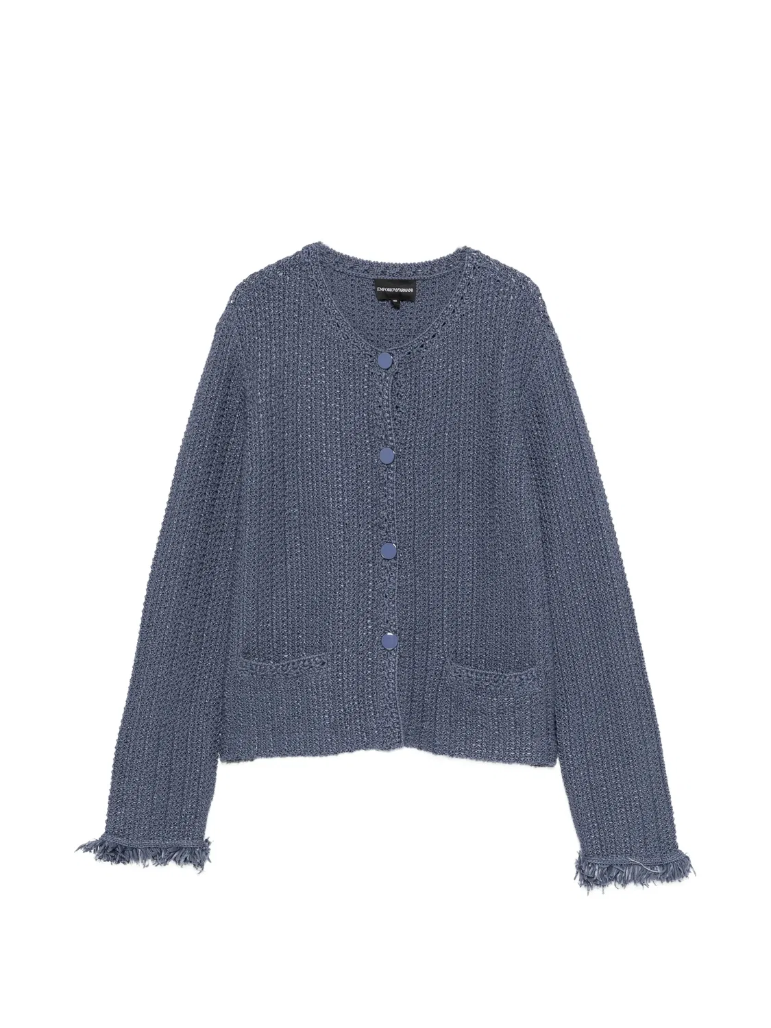 Кардиган с fringed деталями Emporio Armani, синий