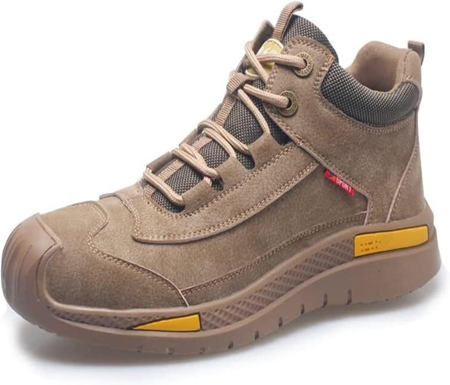 

Мужские водонепроницаемые ботинки с защитой ног, противоскользящие, прочные, проколостойкие, удобные, безопасные кроссовки для походов Generic, коричневый