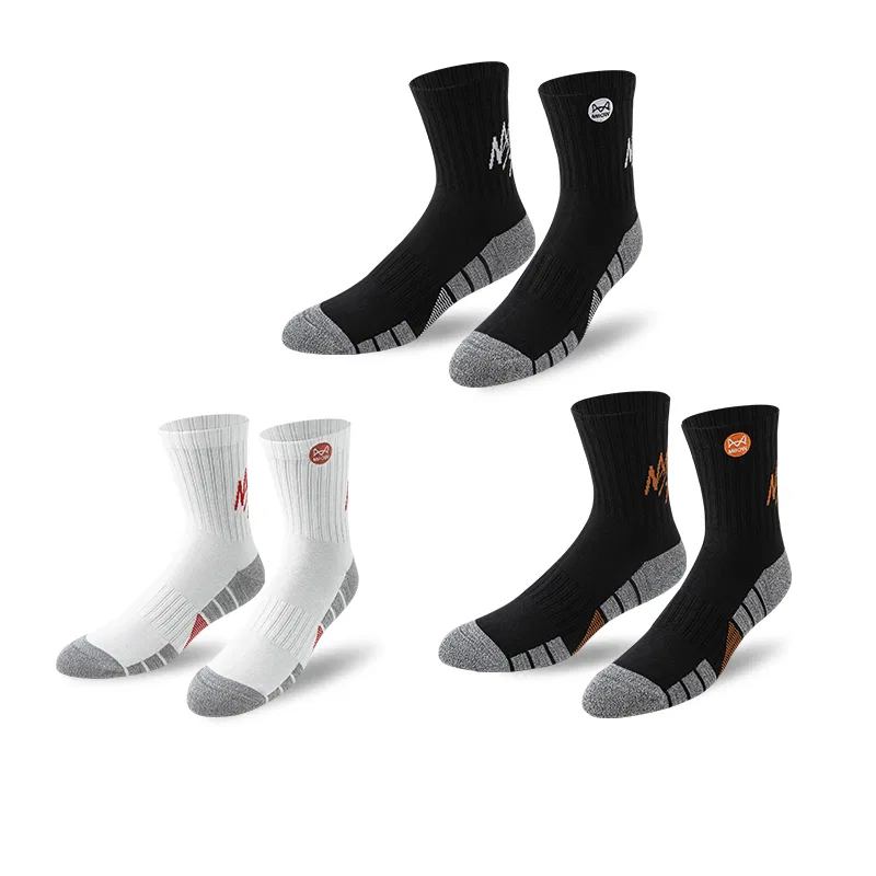 Детские баскетбольные носки, White Red+Black Orange+Black White, MIIOW