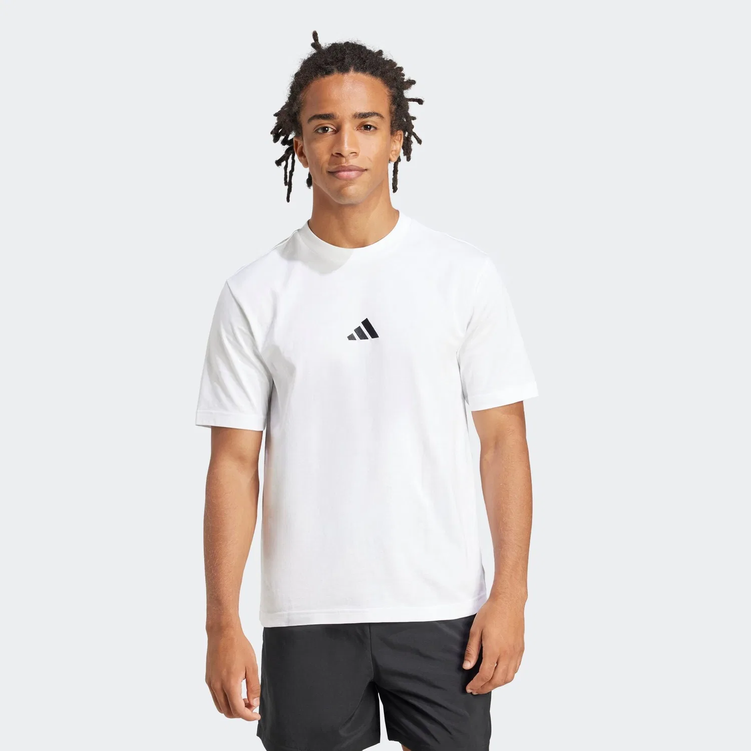Детская хлопковая футболка с логотипом Adidas Sportswear, White/Black — фото 2