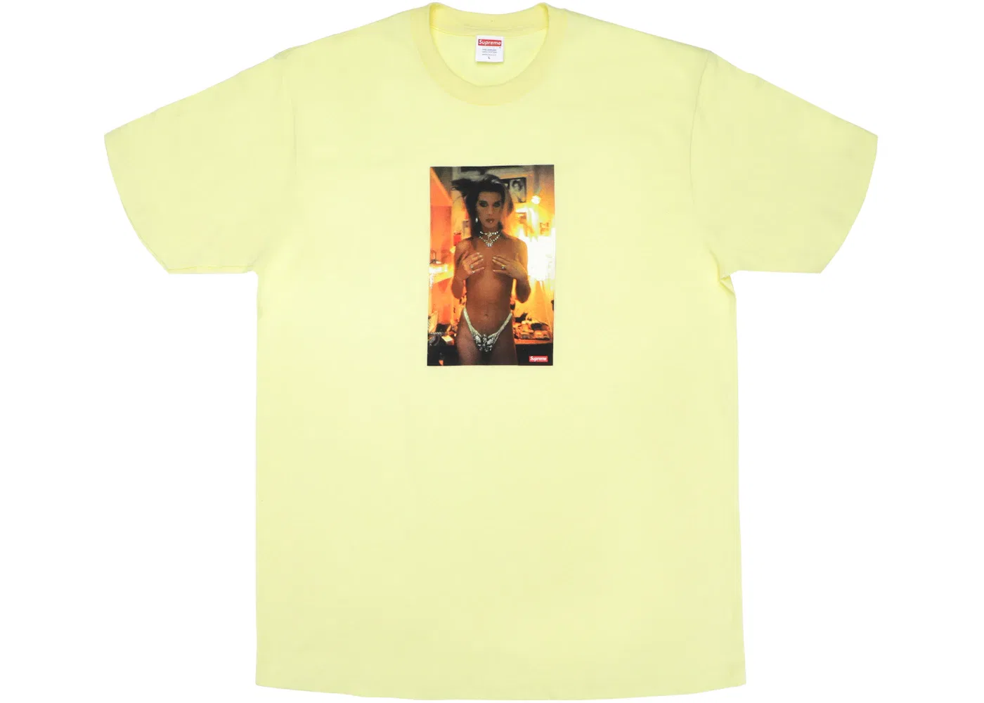 Мужская футболка с принтом Nan Goldin Supreme, Pale Yellow