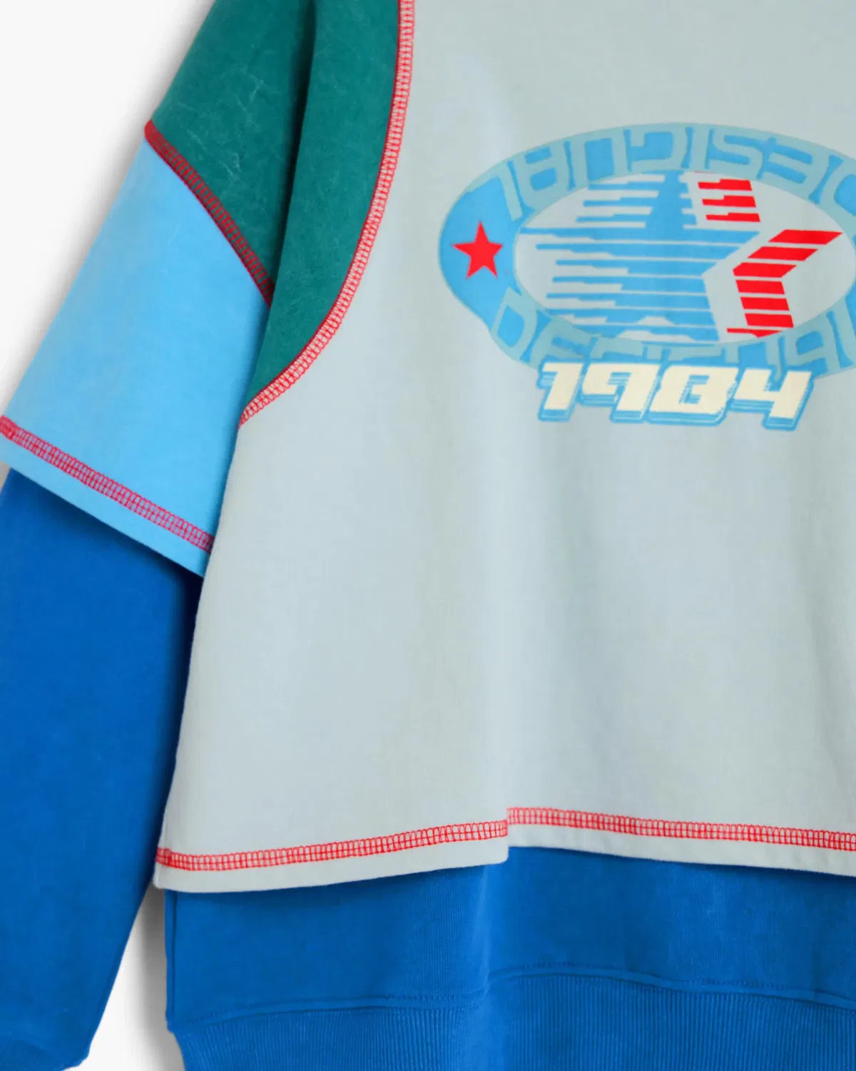 Детская спортивная худи для мальчиков с принтом Desigual, Azul — фото 4