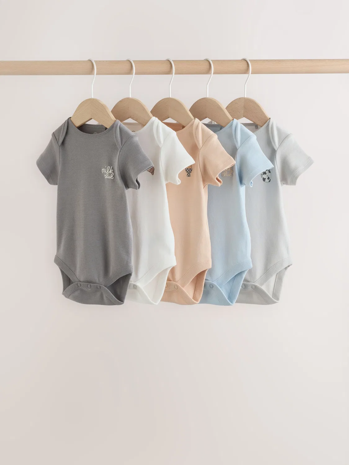 Комплект боди с коротким рукавом, 5 шт, Baby Bodysuits Next, синий