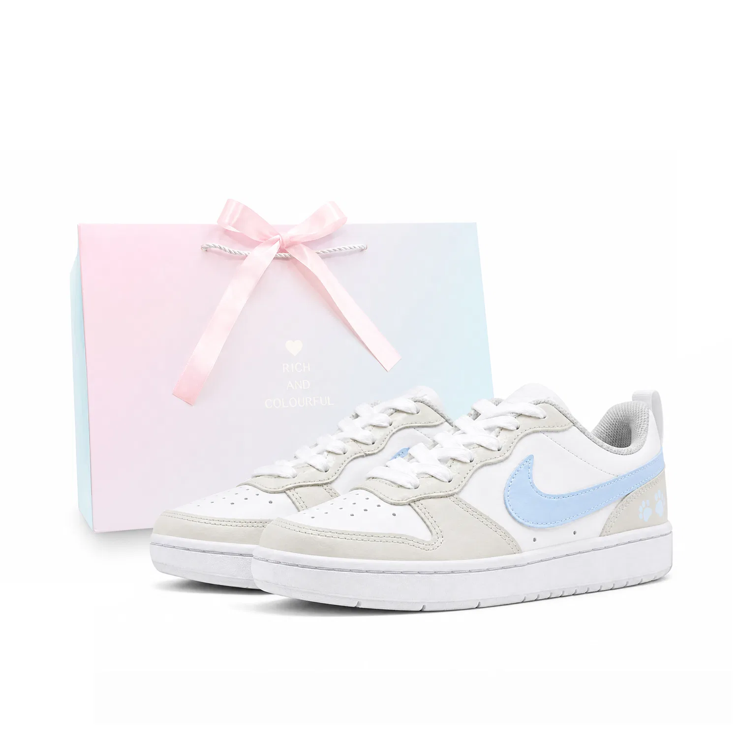 Детские кроссовки для скейтбординга с принтом Court Borough, Nike, Green Blue