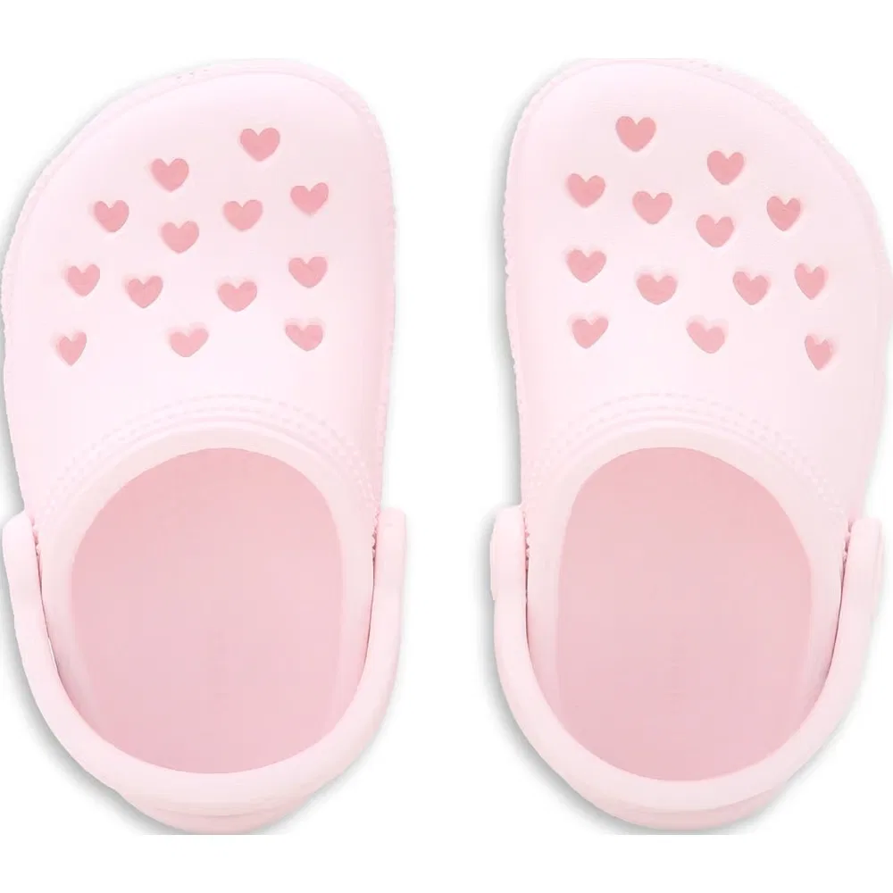 Классические детские сабо с вырезанным сердечком для малышей Crocs, Bubble Ice Pink — фото 4