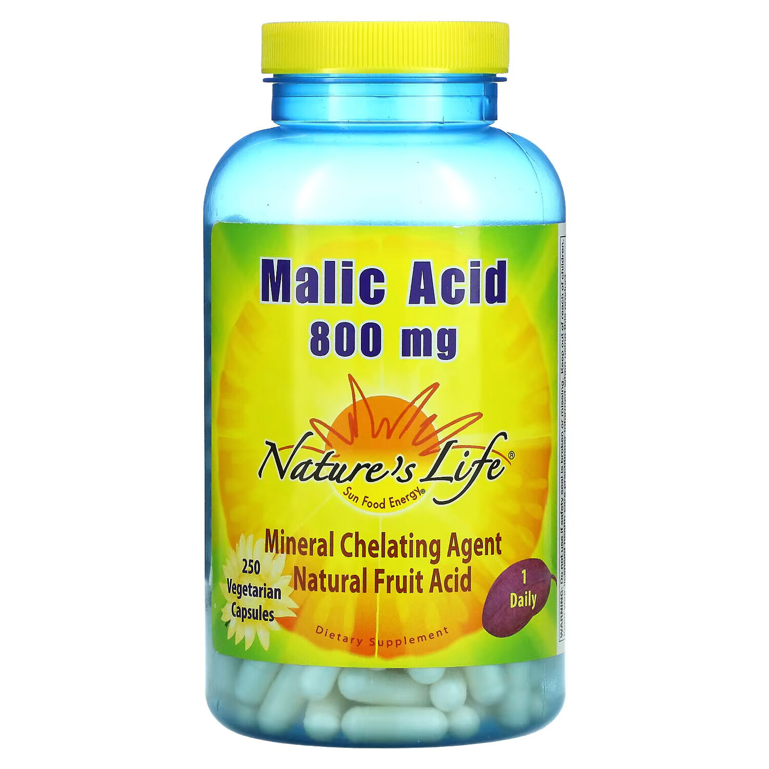 

Nature's Life, Яблочная кислота, 800 мг, 250 растительных капсул