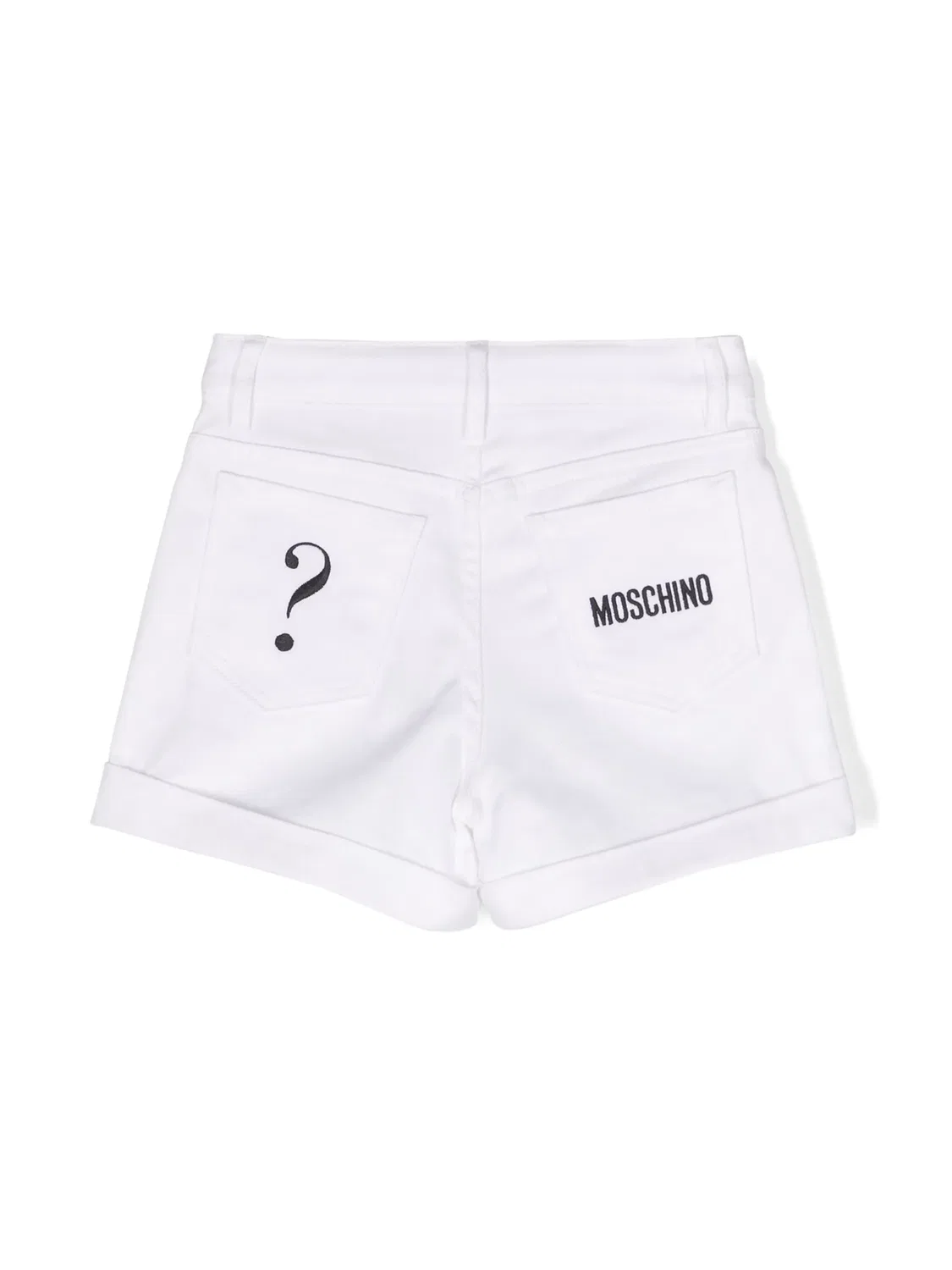 Джинсовые шорты с вышитым логотипом Moschino, белый — фото 2