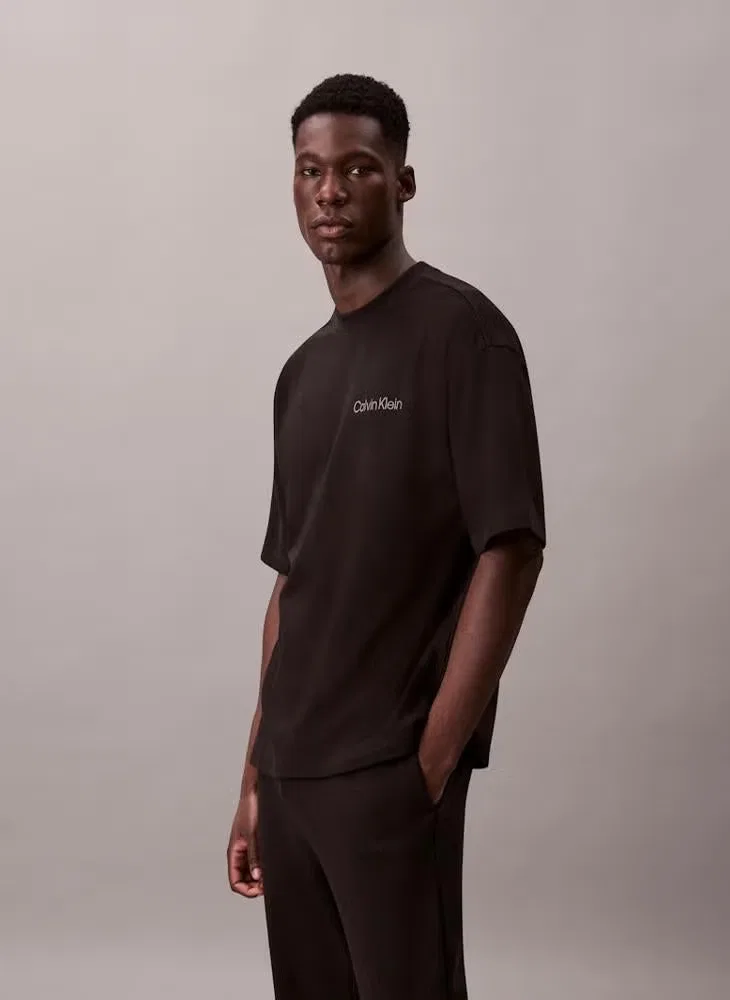 Футболка домашняя с круглым выворотом Calvin Klein, черный — фото 3