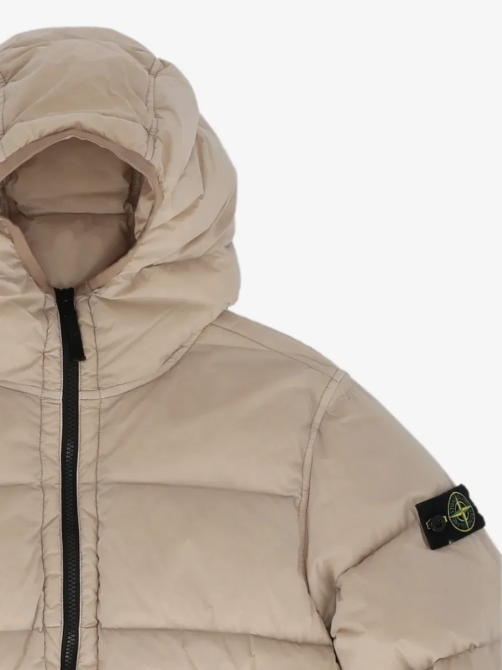 Теплая куртка с капюшоном Stone Island Junior, бежевый — фото 3