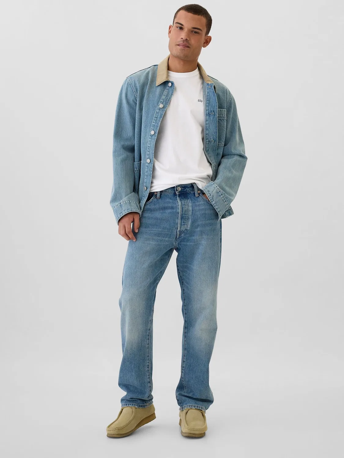Футболка повседневная Everyday Soft Mini-Logo Gap, белый — фото 3