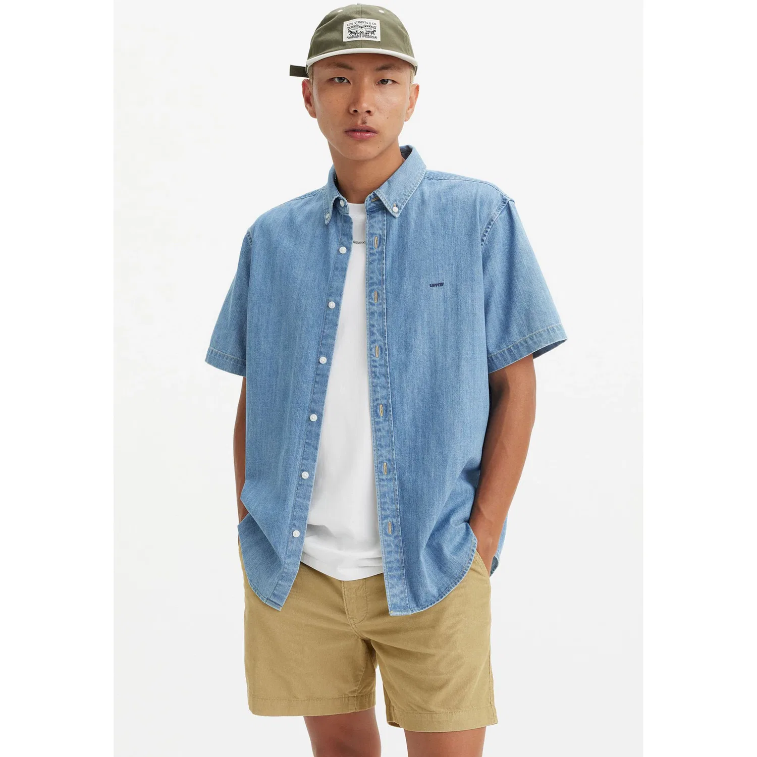 Мужская джинсовая рубашка с коротким рукавом Levi's, Medium Blue