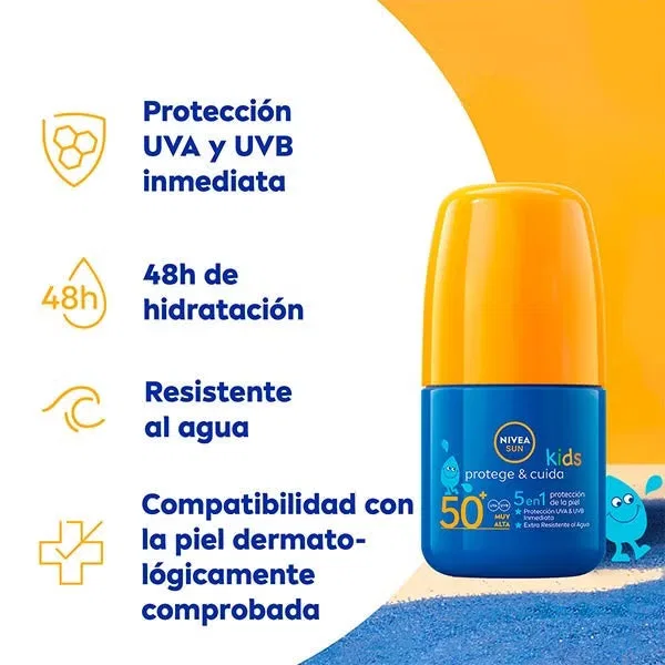 Солнцезащитный ролл-он для детей SPF 50+ 50 мл NIVEA Protege & Juega — фото 3