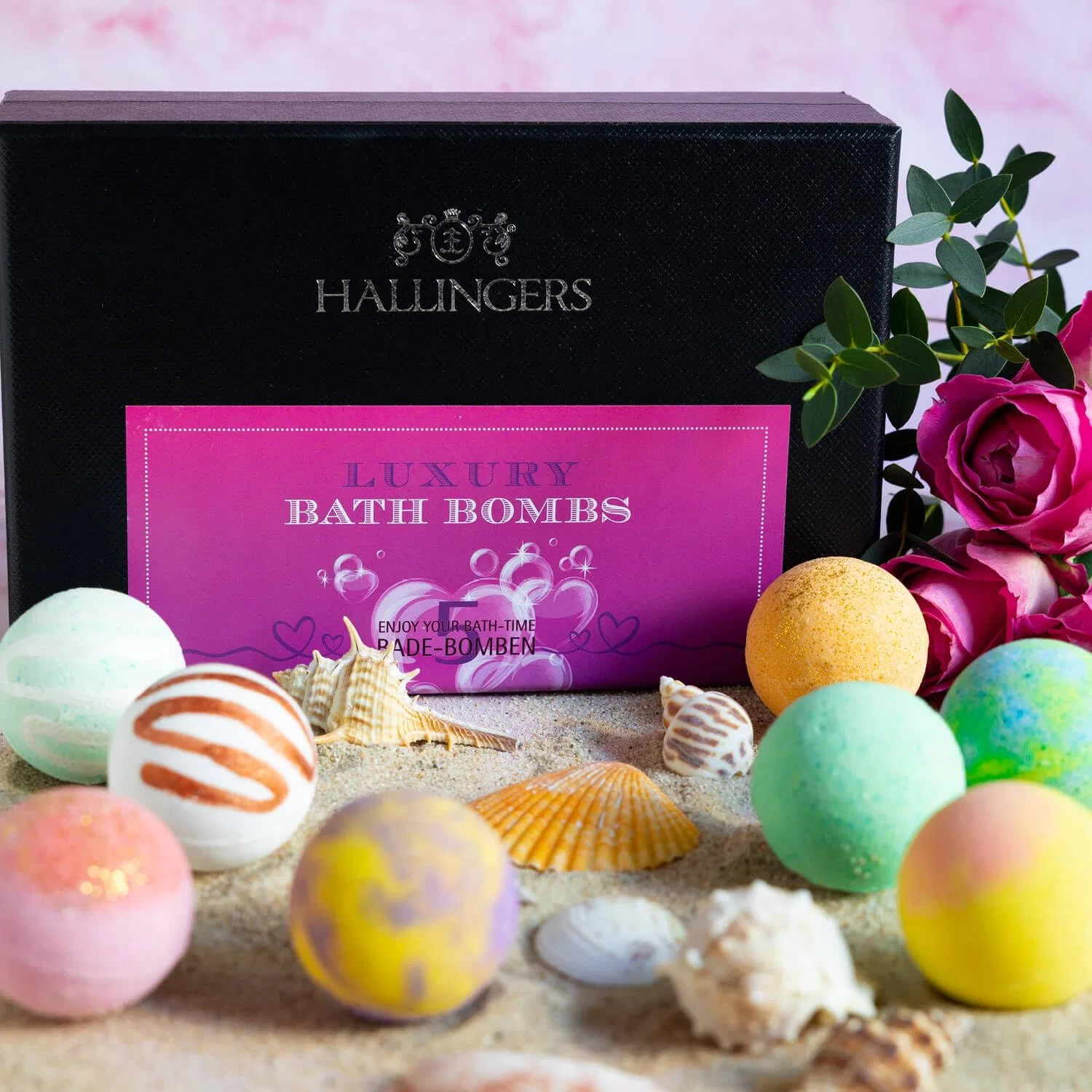 Набор бомбочек для ванны Luxury Bath Bombs Pink, 5 шт, 315 г Hallingers — фото 2