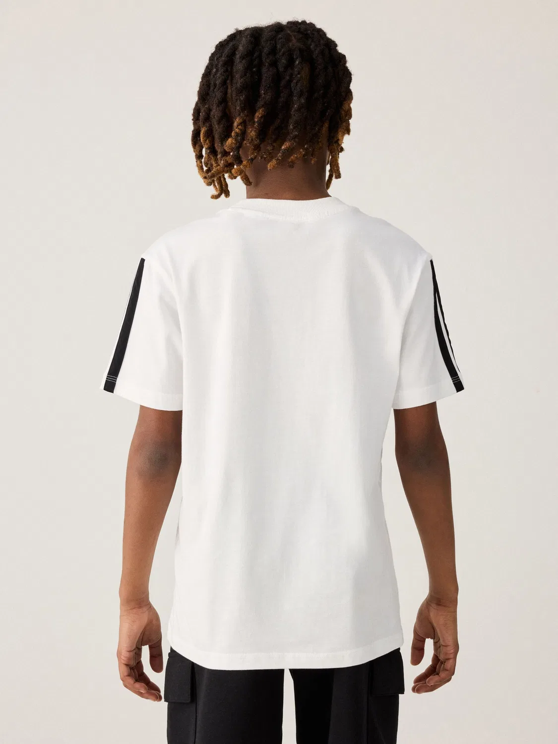 Футболка хлопковая Essentials adidas, белый, черный — фото 3