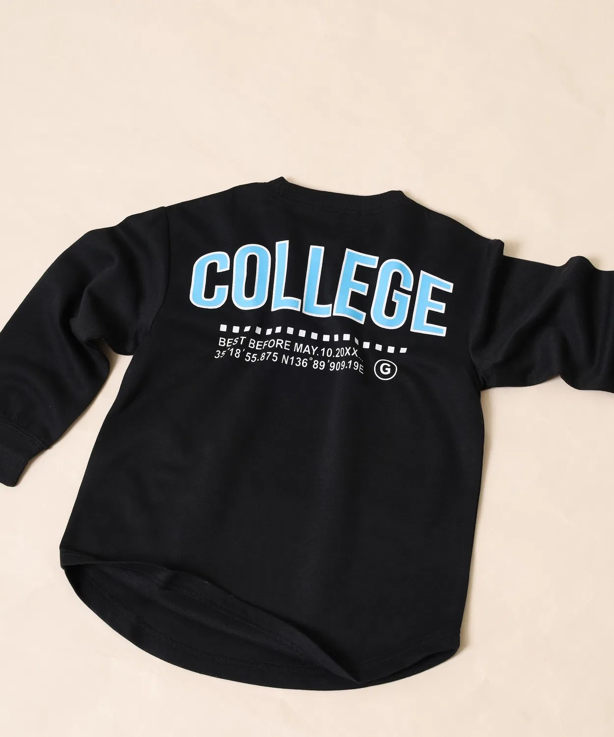 Детский свитшот оверсайз с принтом College Logo FUNALIVE, Black