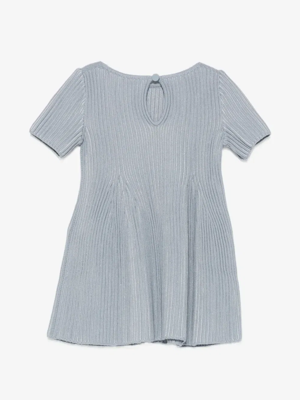 Платье в рубчик с короткими рукавами Emporio Armani Kids, синий — фото 2