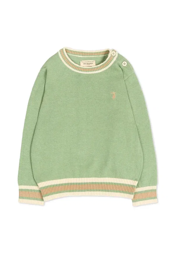 Свитер хлопковый Maglioni Tru Trussardi Junior, green, зеленый