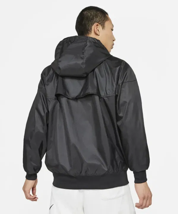 Ветрозащитная куртка с капюшоном Nike Sportswear Windrunner, черно-белая — фото 2