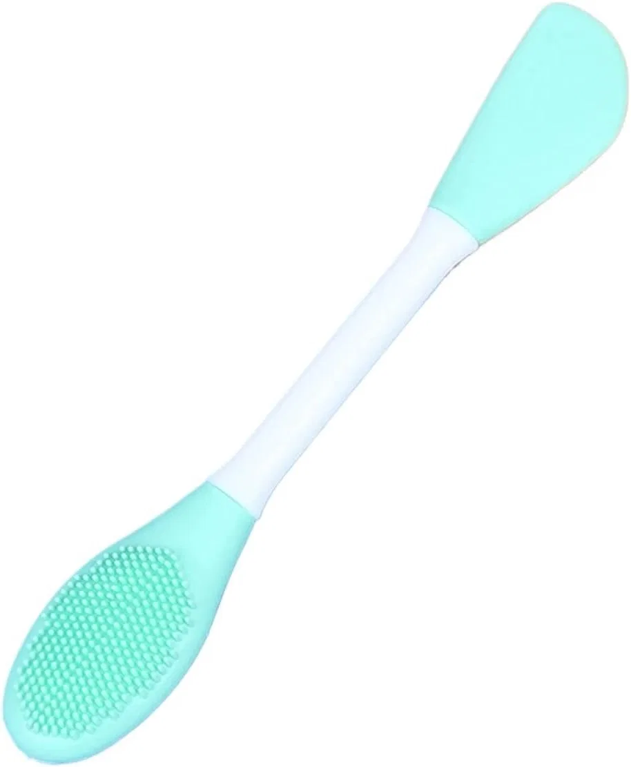 Щетка для лица, двойная силиконовая, EYZJQSTUV, 1 шт, Green White