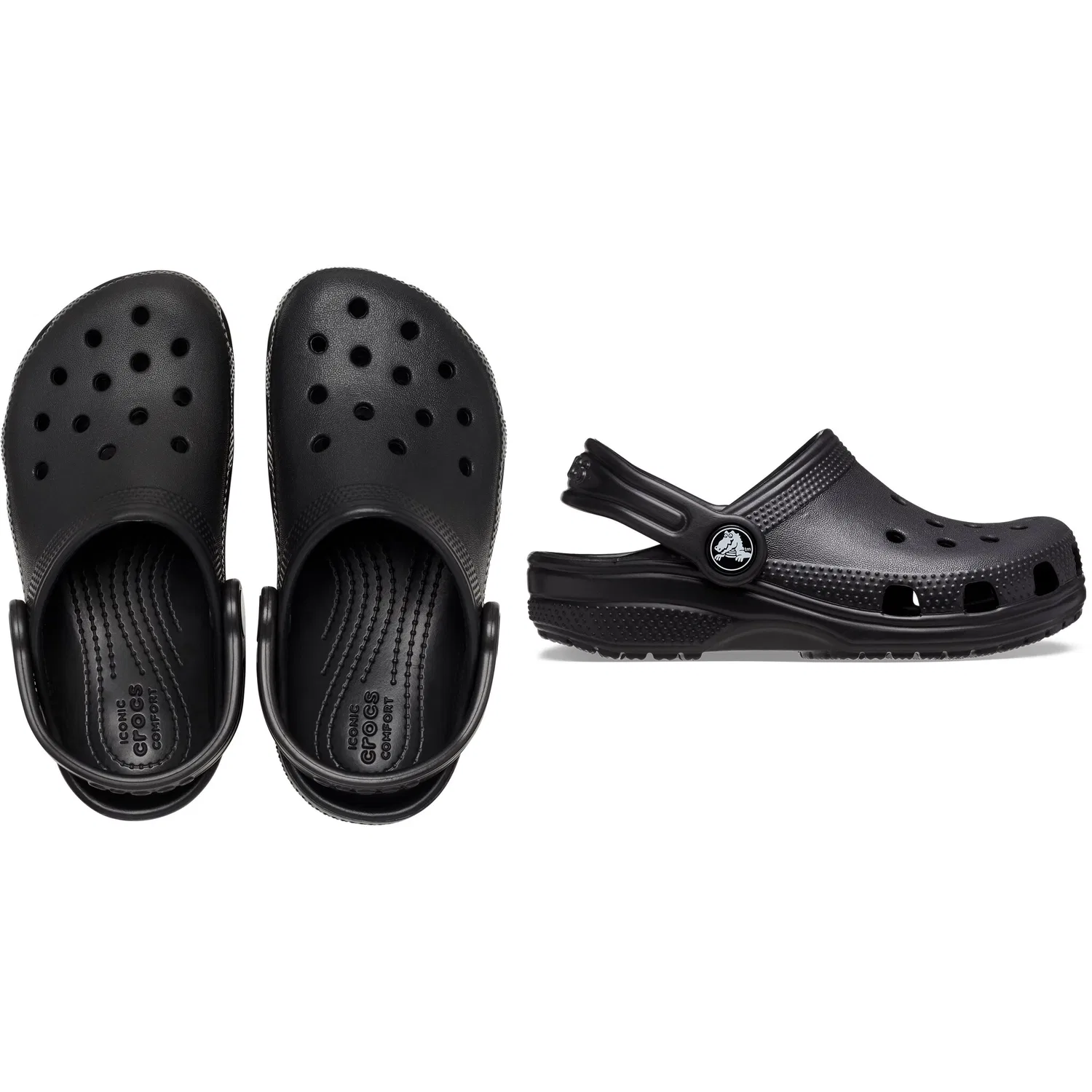 Детские летние клоги с перфорацией Crocs, Black