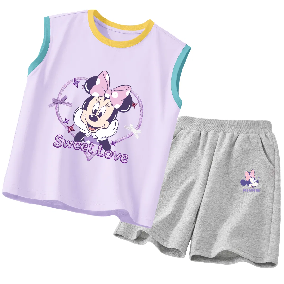 Детский спортивный костюм с круглым вырезом, тянущаяся ткань, Disney, Blue Purple+Gray — фото 4