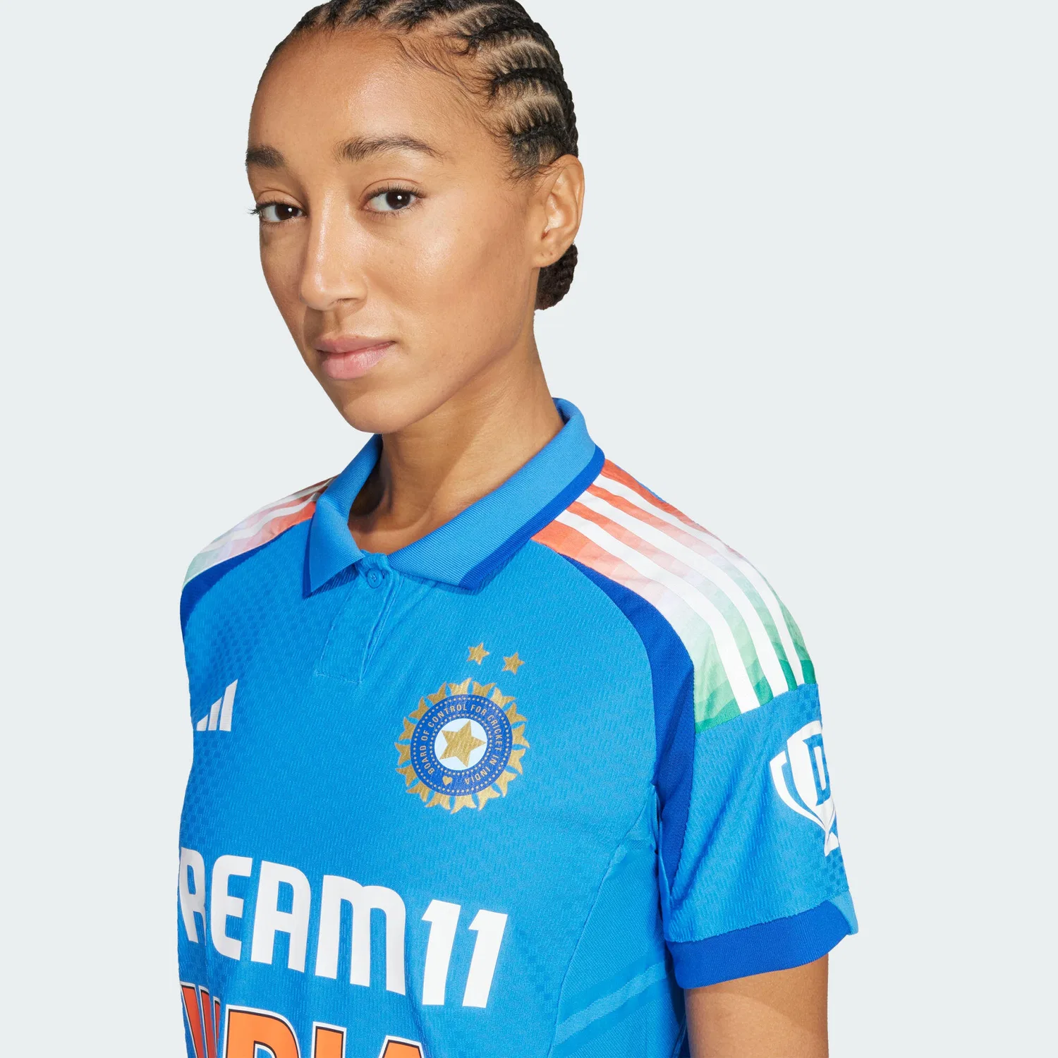 Мужская футболка с принтом India Cricket One Day International Adidas, Blau — фото 4