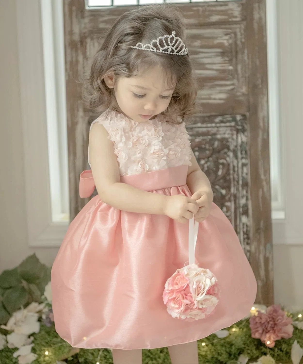 Детское платье для девочек с принтом роз Rose Party Catherine Cottage, Pink
