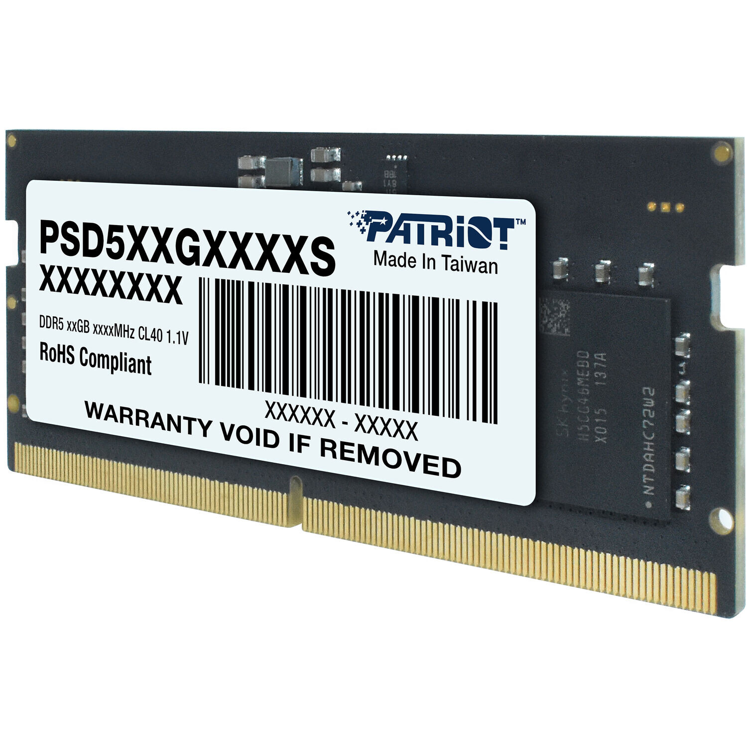 

Модуль памяти Patriot Signature Line 8 Гб, 5600 МГц, DDR5, PSD58G560041S, черный
