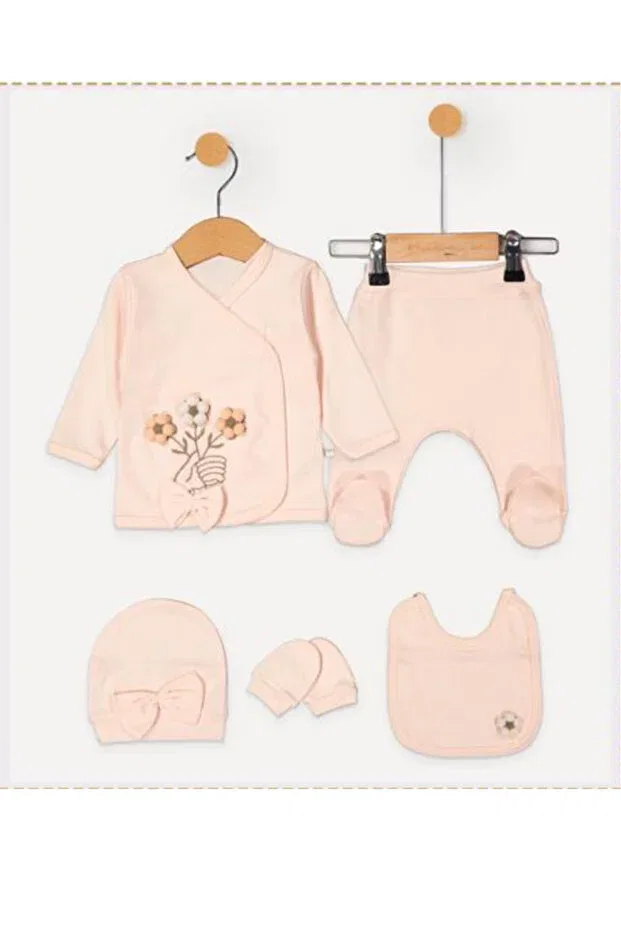 Детский комбинезон для новорожденных с тиснением Bamoola For Babies, Beige Embossing — фото 3