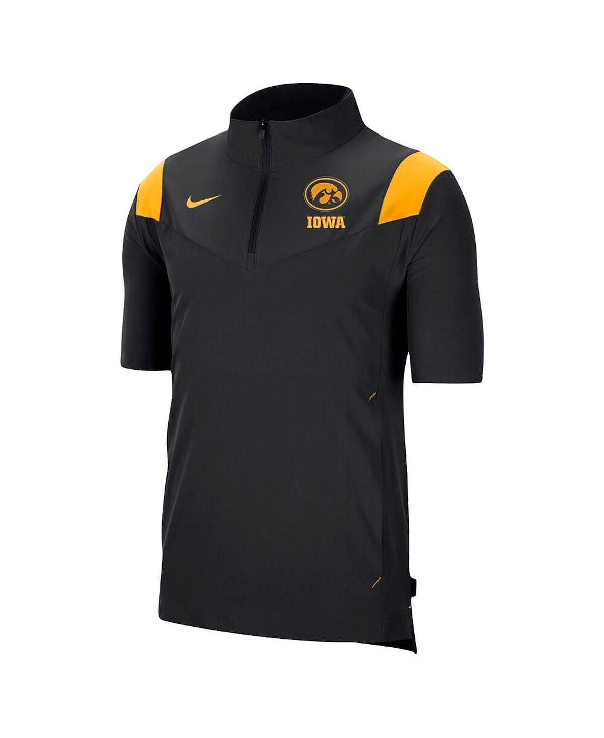 Мужская черная куртка iowa hawkeyes coach с коротким рукавом и молнией на четверть Nike, черный — фото 4