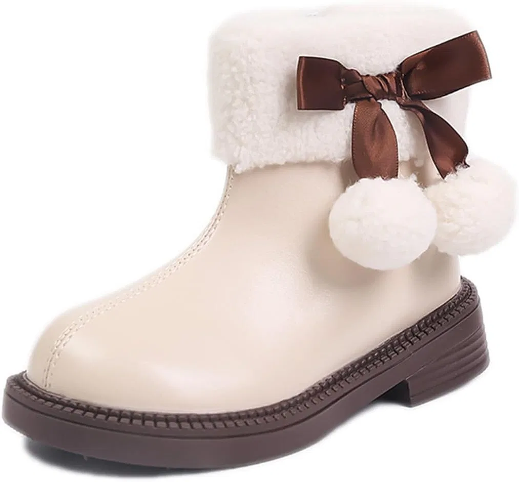 Детские зимние сапоги для девочек с бантом BININBOX, Beige