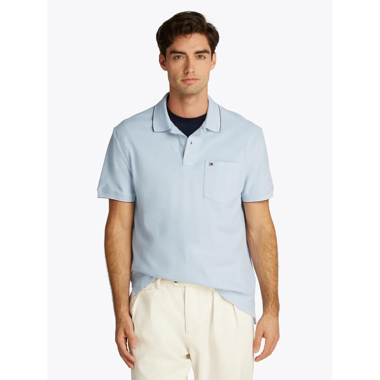 Мужское поло с нагрудным карманом Tommy Hilfiger, Breezy Blue