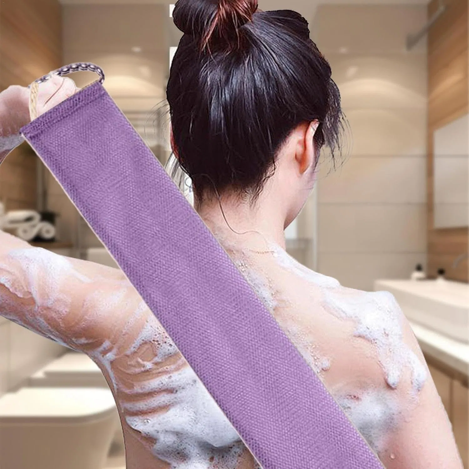 Мочалка для спины, Peeling-Handtuch, Vibhgtf, 75x14x1.2 см, 40 г, Violett — фото 2