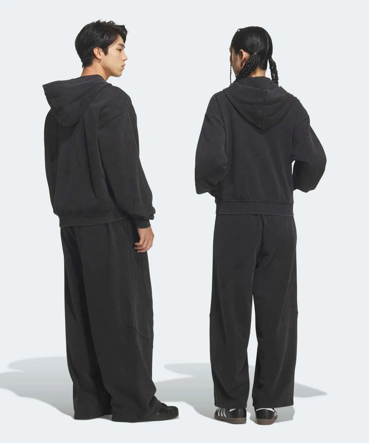 Мужские джоггеры свободного кроя из французского футера Adidas Originals TG, Black — фото 2