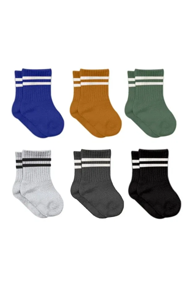 Детские носки для девочек с принтом 6-Piece baby socks (with hoop) 6008 Bistyle, Khaki