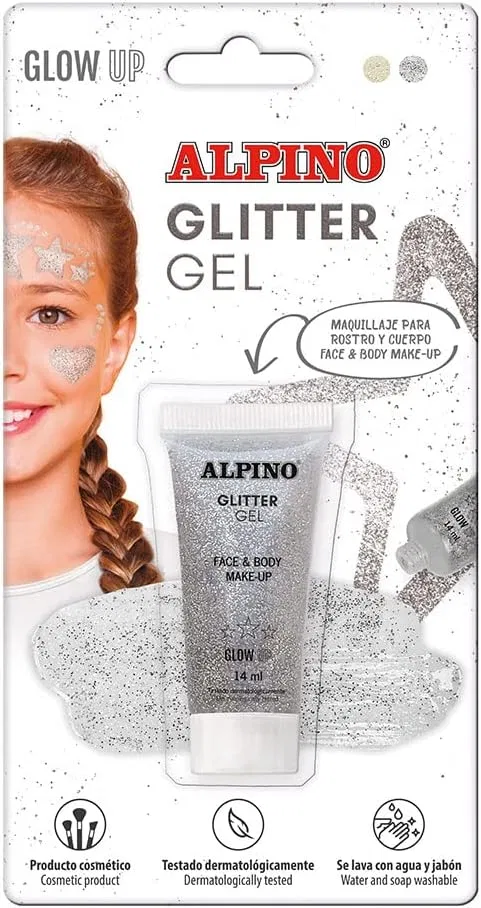 Гель с блестками Alpino Fiesta Silver, 14 мл, Silver
