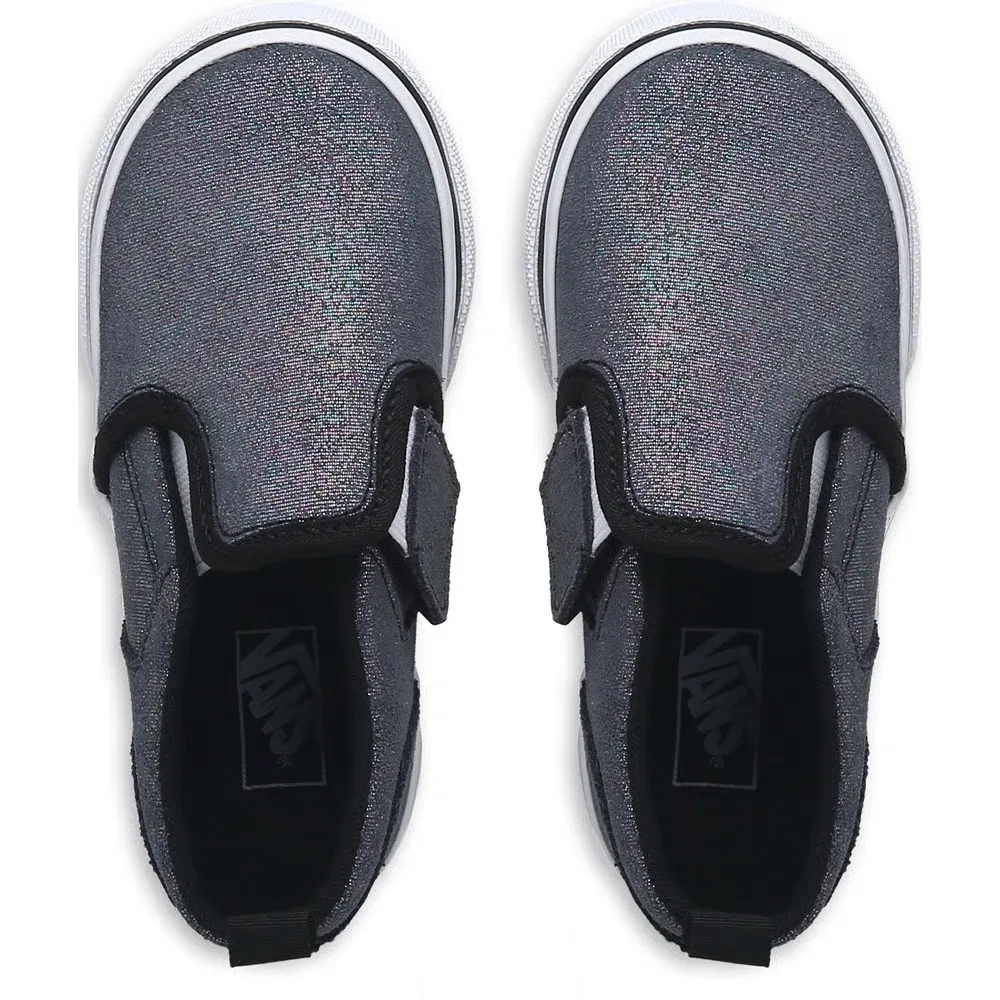 Детские слипоны Asher для малышей Vans, Black/Shimmer — фото 4