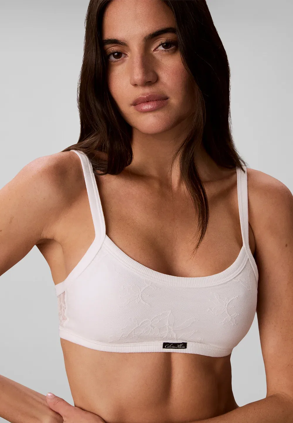 Бралетт с легкой подкладкой - кружево Icon - бюстье Calvin Klein, White — фото 4