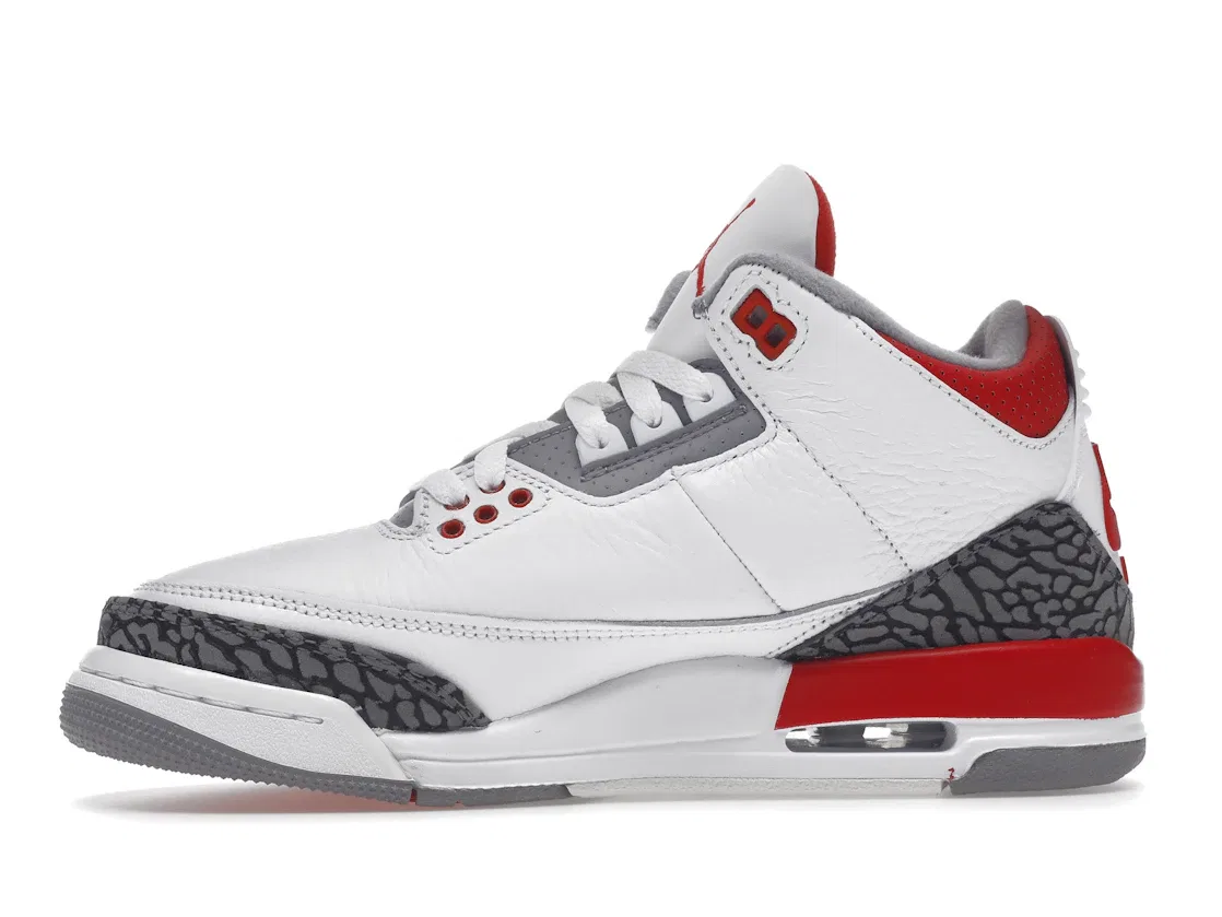 Детские кроссовки Lifestyle с принтом Jordan 3 Retro Jordan, White/Fire Red/Cement Grey/Black — фото 3